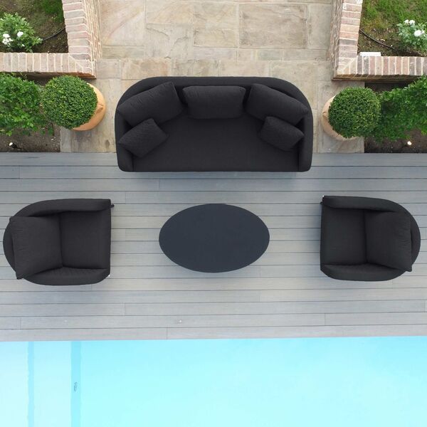 Maze - Outdoor Fabric Ambition 3 Seat Sofa Set with Oval Coffee Table - Charcoal product image