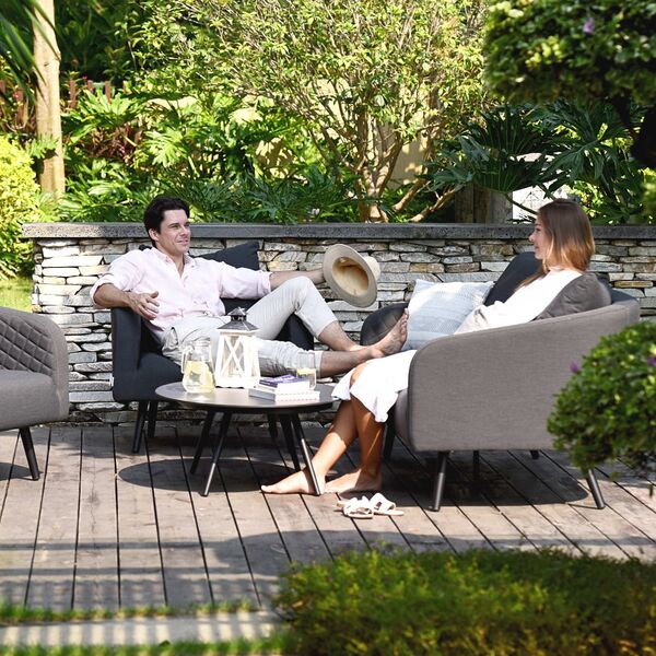 Maze - Outdoor Fabric Ambition 3 Seat Sofa Set with Oval Coffee Table - Charcoal product image
