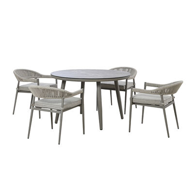 Maze - Florence Rope Weave 4 Seat Round Dining Set with Lazy Susan product image