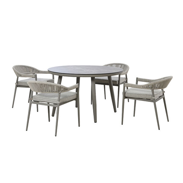 Maze - Florence Rope Weave 4 Seat Round Dining Set with Lazy Susan product image