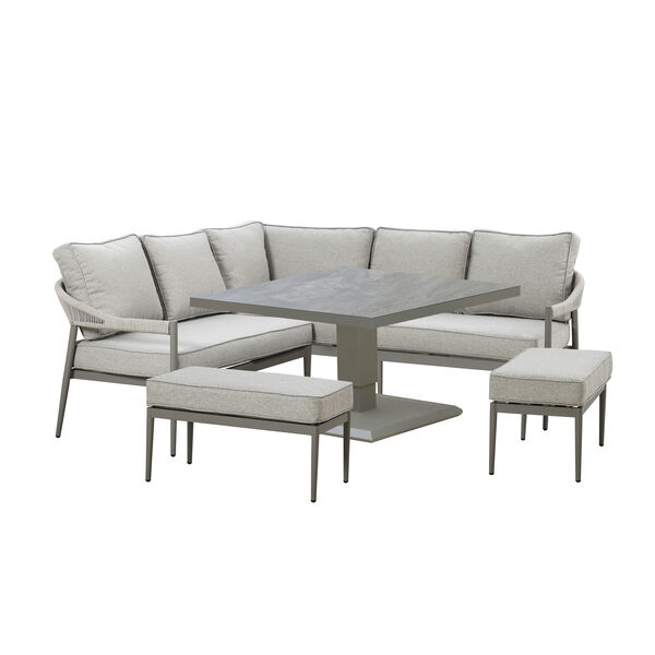 Maze - Florence Rope Weave Corner Dining Set with Square Rising Table & 2 Stools product image