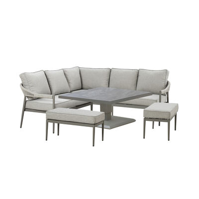 Maze - Florence Rope Weave Corner Dining Set with Square Rising Table & 2 Stools product image