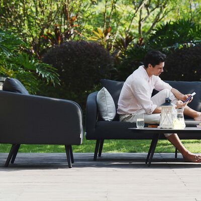 Maze - Outdoor Fabric Ambition 3 Seat Sofa Set with Oval Coffee Table - Charcoal product image