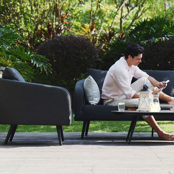 Maze - Outdoor Fabric Ambition 3 Seat Sofa Set with Oval Coffee Table - Charcoal product image