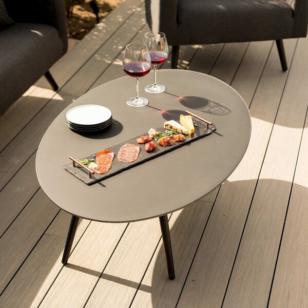 Maze - Outdoor Fabric Ambition 3 Seat Sofa Set with Oval Coffee Table - Charcoal product image