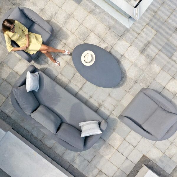 Maze - Outdoor Fabric Ambition 3 Seat Sofa Set with Oval Coffee Table - Flanelle product image