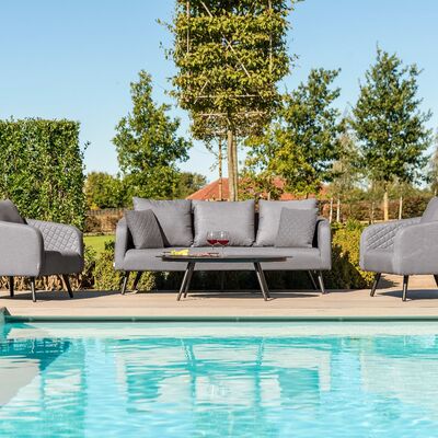 Maze - Outdoor Fabric Ambition 3 Seat Sofa Set with Oval Coffee Table - Flanelle product image
