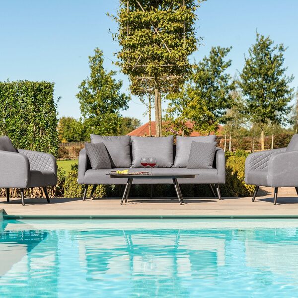 Maze - Outdoor Fabric Ambition 3 Seat Sofa Set with Oval Coffee Table - Flanelle product image