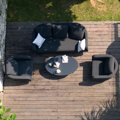 Maze - Outdoor Fabric Ambition 3 Seat Sofa Set with Oval Coffee Table - Charcoal product image