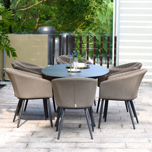 Maze - Outdoor Fabric Ambition 6 Seat Oval Dining Set - Taupe product image