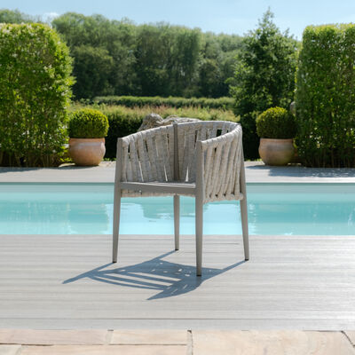 Maze - Milan Rope Weave 4 Seat Round Dining Set with Lazy Susan - Cool Linen product image
