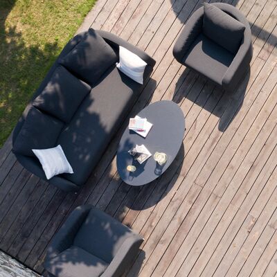 Maze - Outdoor Fabric Ambition 3 Seat Sofa Set with Oval Coffee Table - Charcoal product image