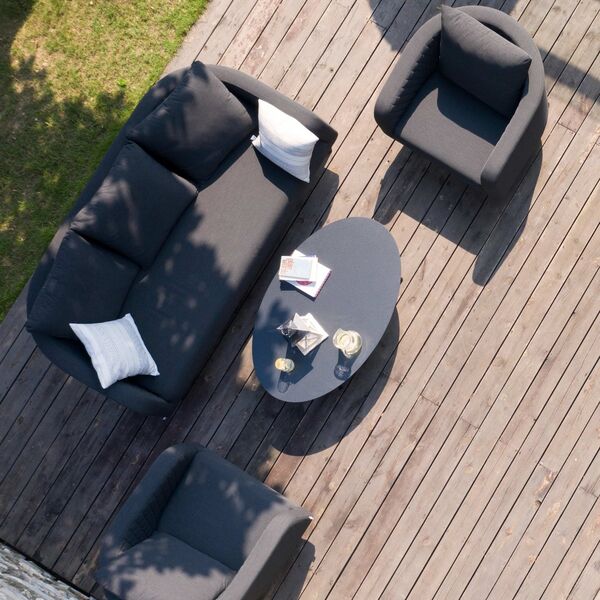 Maze - Outdoor Fabric Ambition 3 Seat Sofa Set with Oval Coffee Table - Charcoal product image