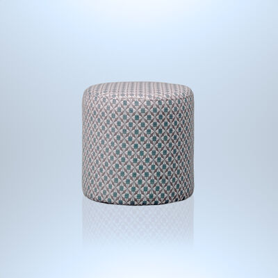 Maze - Outdoor Fabric Sunbrella Footstool - Mosaic Blue product image