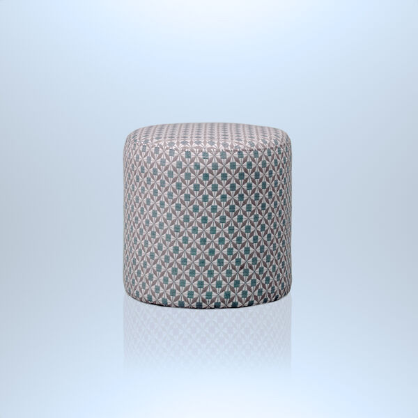 Maze - Outdoor Fabric Sunbrella Footstool - Mosaic Blue product image