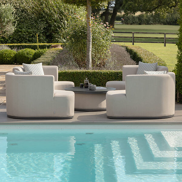 Maze - Outdoor Fabric Snug Lifestyle Suite with Rising Table - Oatmeal product image