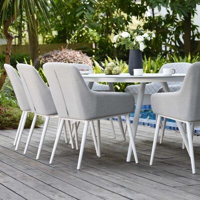 Maze - Outdoor Fabric Zest 8 Seat Oval Dining Set - Lead Chine product image