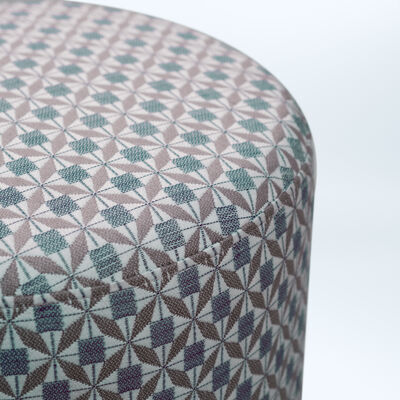 Maze - Outdoor Fabric Sunbrella Footstool - Mosaic Blue product image