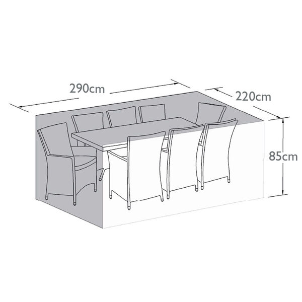 Maze - 8 Seat Rectangular/Oval Dining Set - Garden Furniture Cover product image