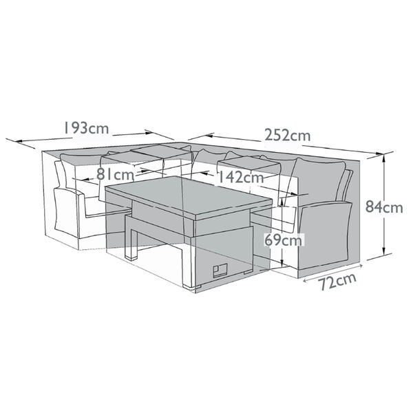 Maze - Large Corner Dining Rising Set - Garden Furniture Cover product image