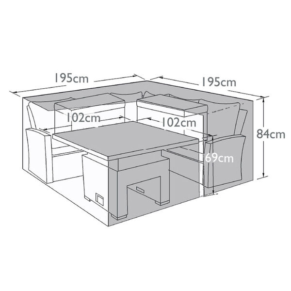 Maze - Square Corner Dining Set - Garden Furniture Cover product image
