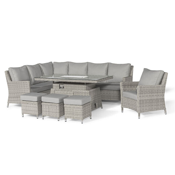 Maze - Oxford Corner Rattan Dining Set with Fire Pit Rising Table and Armchair product image