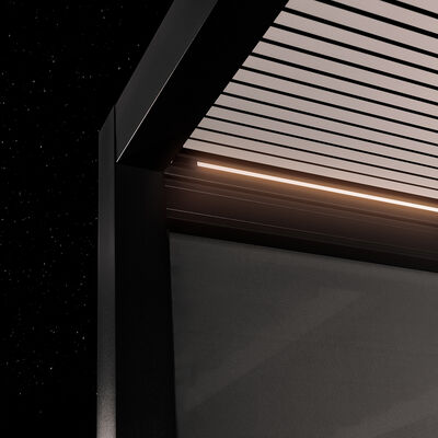 Maze - Solis 3m x 4m Aluminium Garden Pergola with LED Lights & Motorised Retractable Roof product image