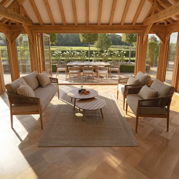 Maze - Porto Rope Weave 2 Seat Sofa Set with Pair of Round Coffee Tables & Armchairs product image