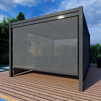 Maze Como - 3m x 3m Aluminium Metal Outdoor Garden Pergola with 4 Drop Sides & LED Lighting - Grey product image