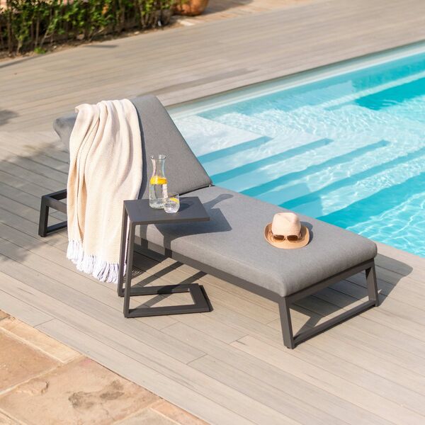 Maze - Outdoor Fabric Aluminium Side Table - Grey product image