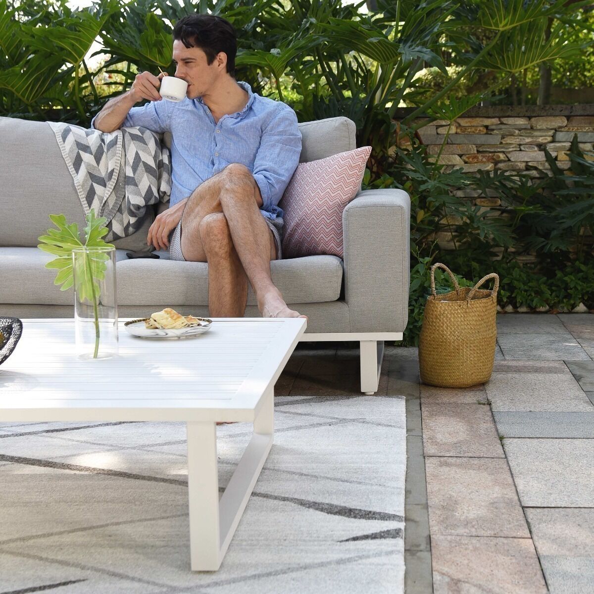 Maze - Outdoor Fabric Ethos 2 Seat Sofa Set - Lead Chine product image
