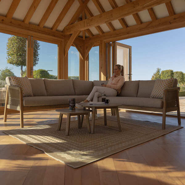 Maze - Martinique Rope Weave Corner Sofa Set with 2 Round Coffee Tables product image