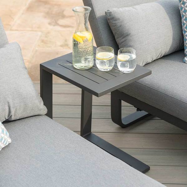 Maze - Outdoor Fabric Aluminium Side Table - Grey product image