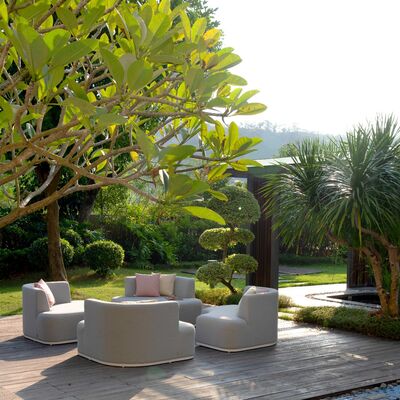 Maze - Outdoor Fabric Snug Lifestyle Suite with Rising Table - Lead Chine product image