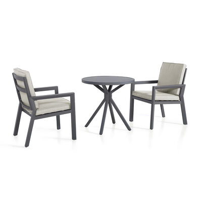 Maze - New York 3 Piece Aluminium Bistro Set - Dove Grey product image