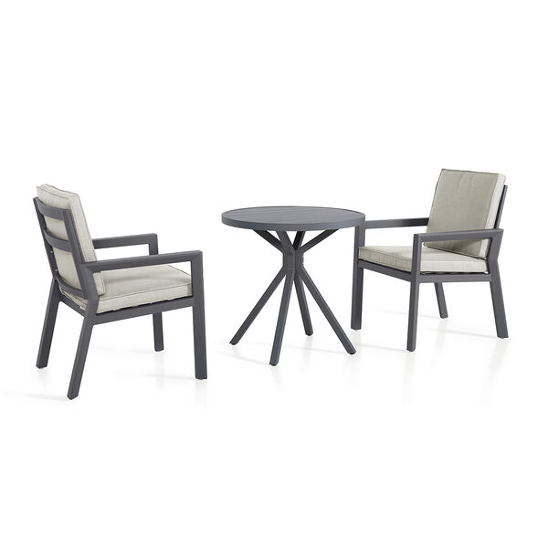 Maze - New York 3 Piece Aluminium Bistro Set - Dove Grey product image