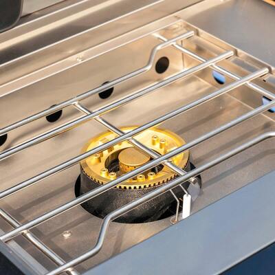 Maze - Linear Outdoor Kitchen 6 Burner with Sink & Single Fridge - Satin Black product image