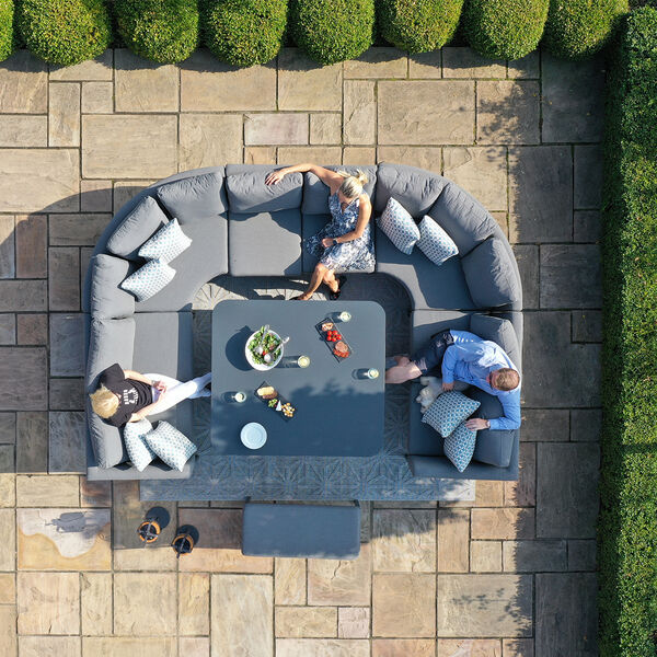 Maze - Outdoor Fabric Pulse U Shape Corner Dining Set with Rising Table - Flanelle product image
