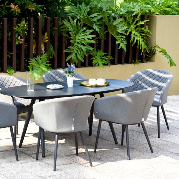 Maze - Outdoor Fabric Ambition 6 Seat Oval Dining Set - Flanelle product image