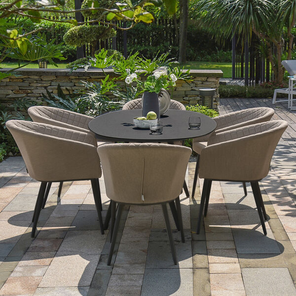 Maze - Outdoor Fabric Ambition 6 Seat Oval Dining Set - Taupe product image