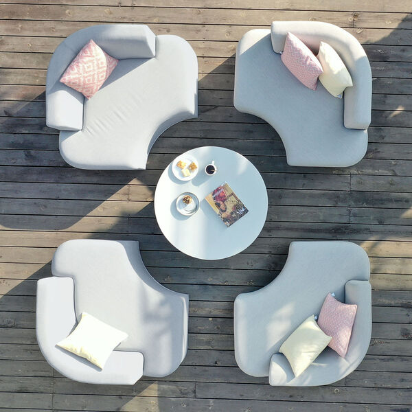 Maze - Outdoor Fabric Snug Lifestyle Suite with Rising Table - Lead Chine product image