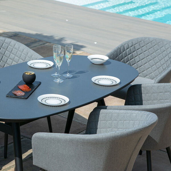 Maze - Outdoor Fabric Ambition 6 Seat Oval Dining Set - Flanelle product image