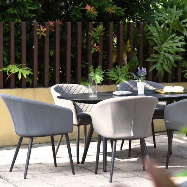 Maze - Outdoor Fabric Ambition 6 Seat Oval Dining Set - Flanelle product image