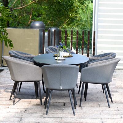 Maze - Outdoor Fabric Ambition 6 Seat Oval Dining Set - Flanelle product image