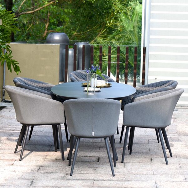 Maze - Outdoor Fabric Ambition 6 Seat Oval Dining Set - Flanelle product image