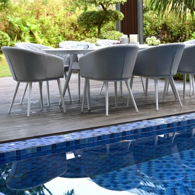 Maze - Outdoor Fabric Ambition 8 Seat Oval Dining Set - Lead Chine product image