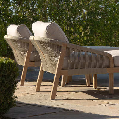 Maze - Martinique Rope Weave Double Sunlounger Set with Round Coffee Table product image