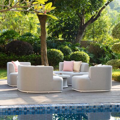 Maze - Outdoor Fabric Snug Lifestyle Suite with Rising Table - Lead Chine product image