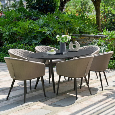 Maze - Outdoor Fabric Ambition 6 Seat Oval Dining Set - Taupe product image