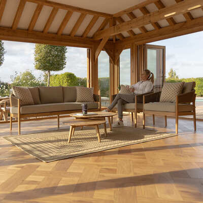 Maze - Porto Rope Weave 3 Seat Sofa Set with Pair of Round Coffee Tables & Armchairs product image